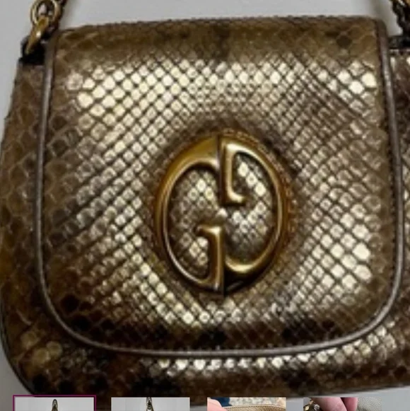 GORGEOUS VINTAGE PYTHON SNAKE CROSSBODY GUCCI BAG - Picture 1 of 16